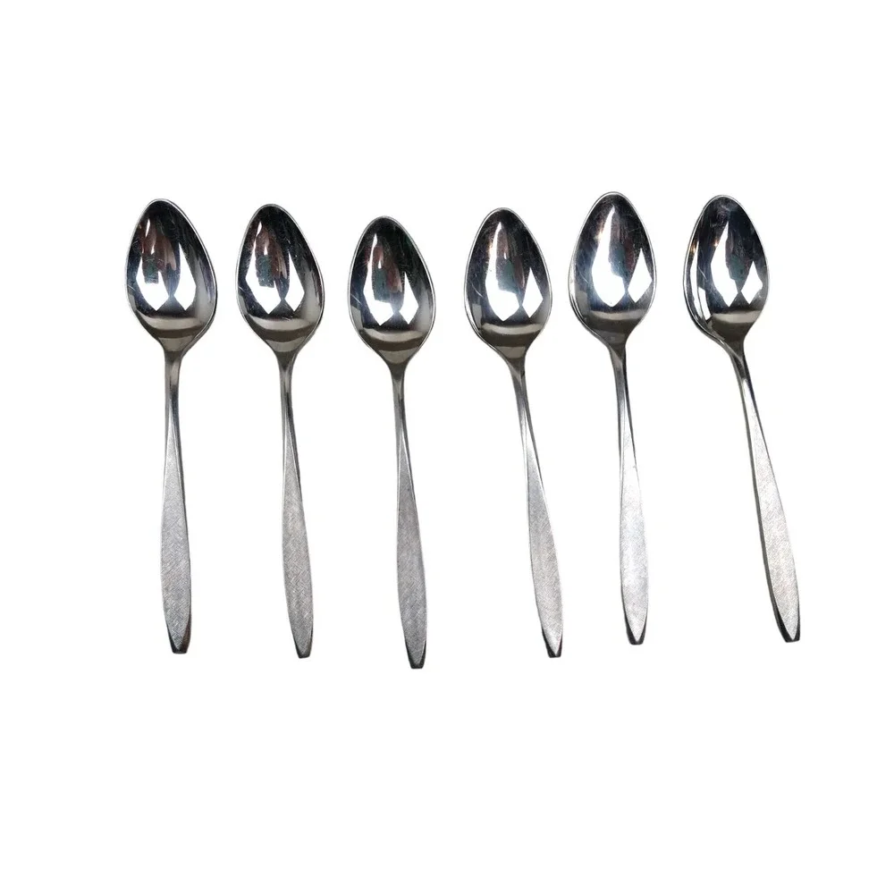 Vtg. Ekco Eterna Corsair Pattern‎ Stainless Steel Flatware 6 Teaspoons #5